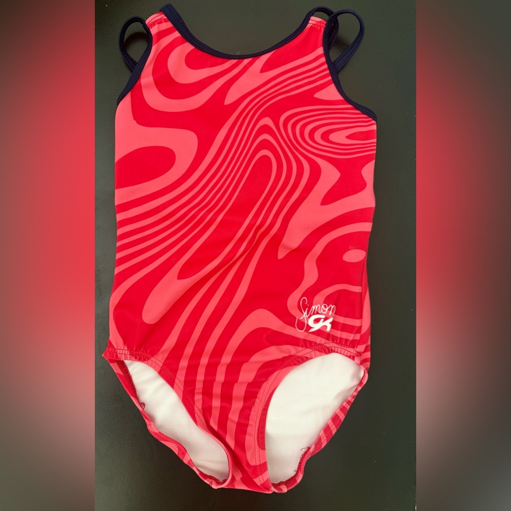 GK Simone leotard - red white blue - CM - mesh detailing